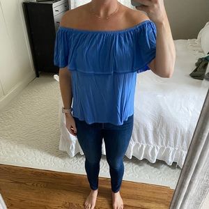 Blue off the shoulder top